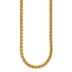 Chisel Stainless Steel Polished Yellow IP-plated 24 inch Spiga 6mm Chain Necklace