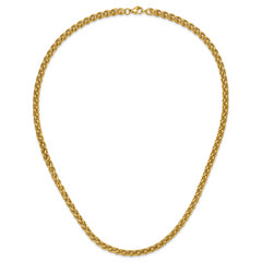 Chisel Stainless Steel Polished Yellow IP-plated 24 inch Spiga 6mm Chain Necklace