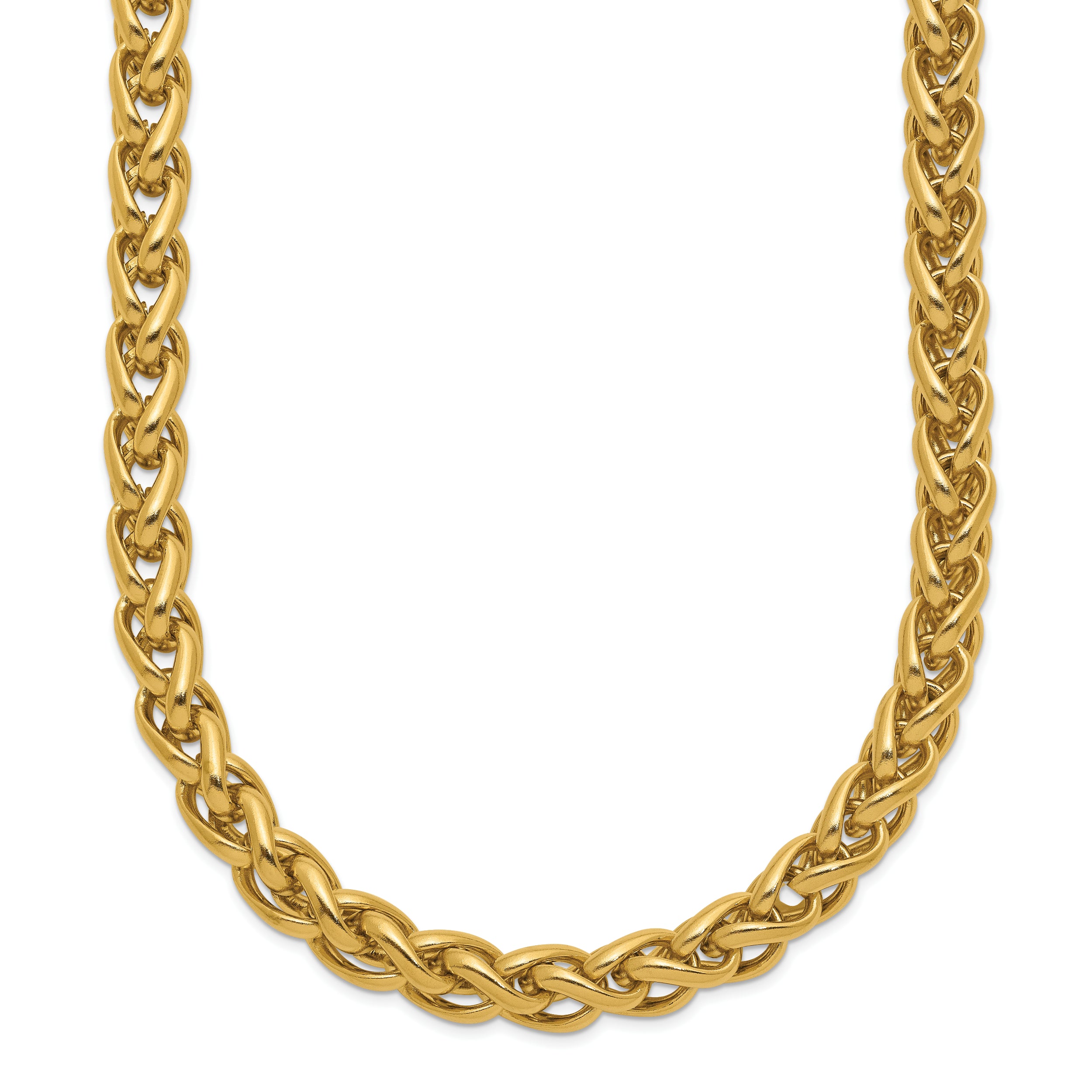 Chisel Stainless Steel Polished Yellow IP-plated 24 inch Spiga 6mm Chain Necklace