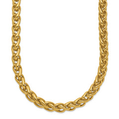 Chisel Stainless Steel Polished Yellow IP-plated 24 inch Spiga 6mm Chain Necklace