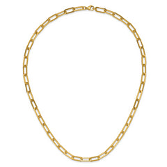 Chisel Stainless Steel Polished Yellow IP-plated Enlongated Open Link Paperclip 24 inch Chain Necklace