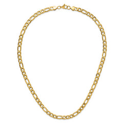 Chisel Stainless Steel Polished Yellow IP-plated 7.50mm 23.5 inch Figaro Necklace