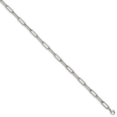 Chisel Stainless Steel Polished Elongated Open Link Paperclip 15 inch Necklace with 2 inch Extension