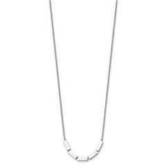 Chisel Stainless Steel Polished Rectangle Beads on a 16.5 inch Cable Chain with a 2 inch Extension Necklace