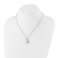 Chisel Stainless Steel Polished Puffed Disc Pendant on a 18 inch Cable Chain Necklace