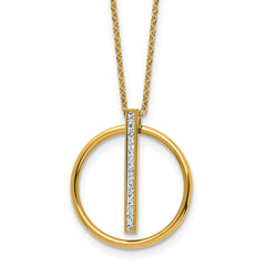 Chisel Stainless Steel Polished Yellow IP-plated with Preciosa Crystal Pendant on a 16 inch Cable Chain with a 2 inch Extension Necklace