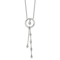 Chisel Stainless Steel Polished Preciosa Crystal Circle with Dangle Pendant on a 16 inch Cable Chain with a 1.5 inch Extension Necklace