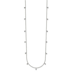 Chisel Stainless Steel Polished Clear Crystal 17.5 inch with 2 inch Extension Necklace