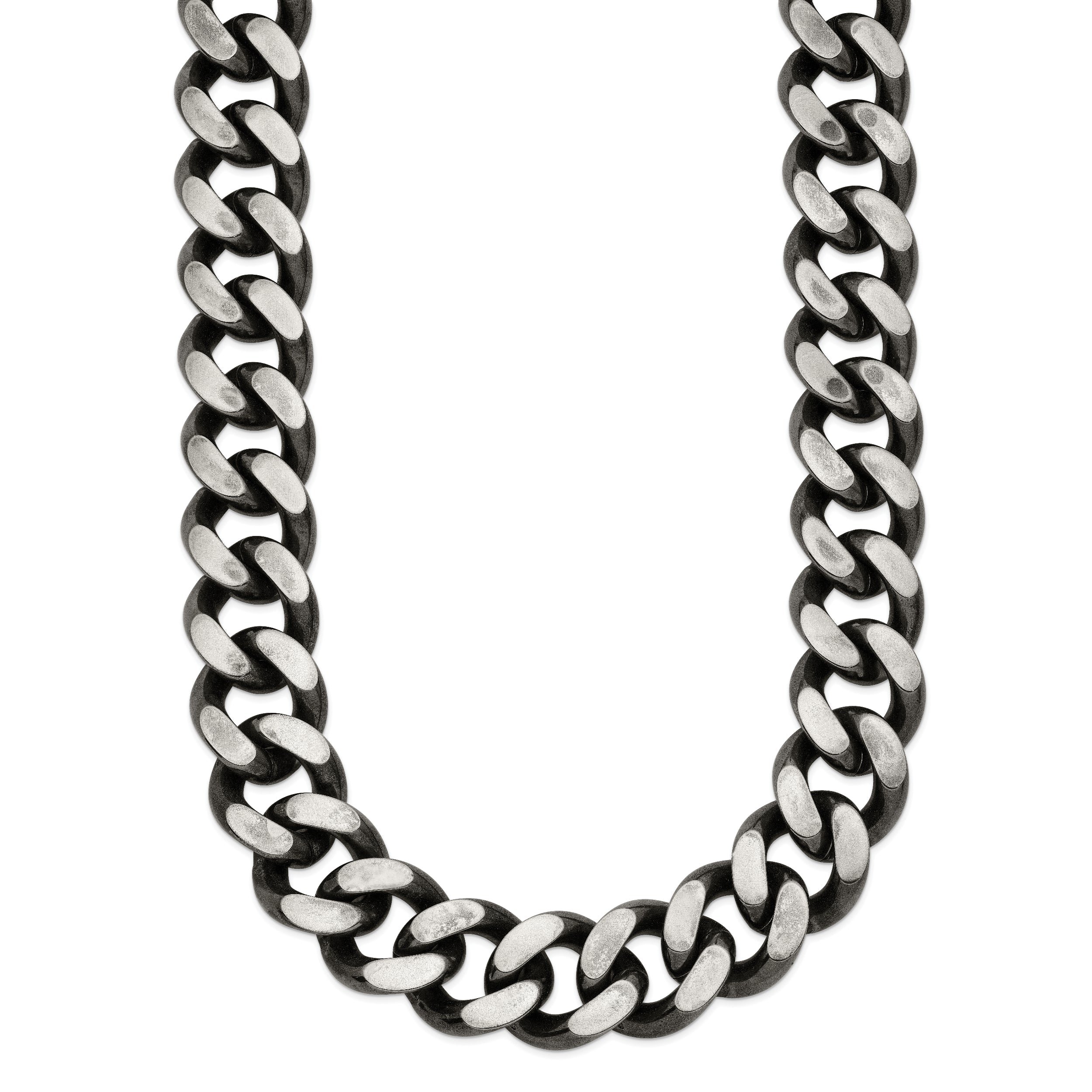 Chisel Stainless Steel Oxidized 13.75mm 24 inch Curb Chain