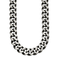 Chisel Stainless Steel Oxidized 13.75mm 24 inch Curb Chain