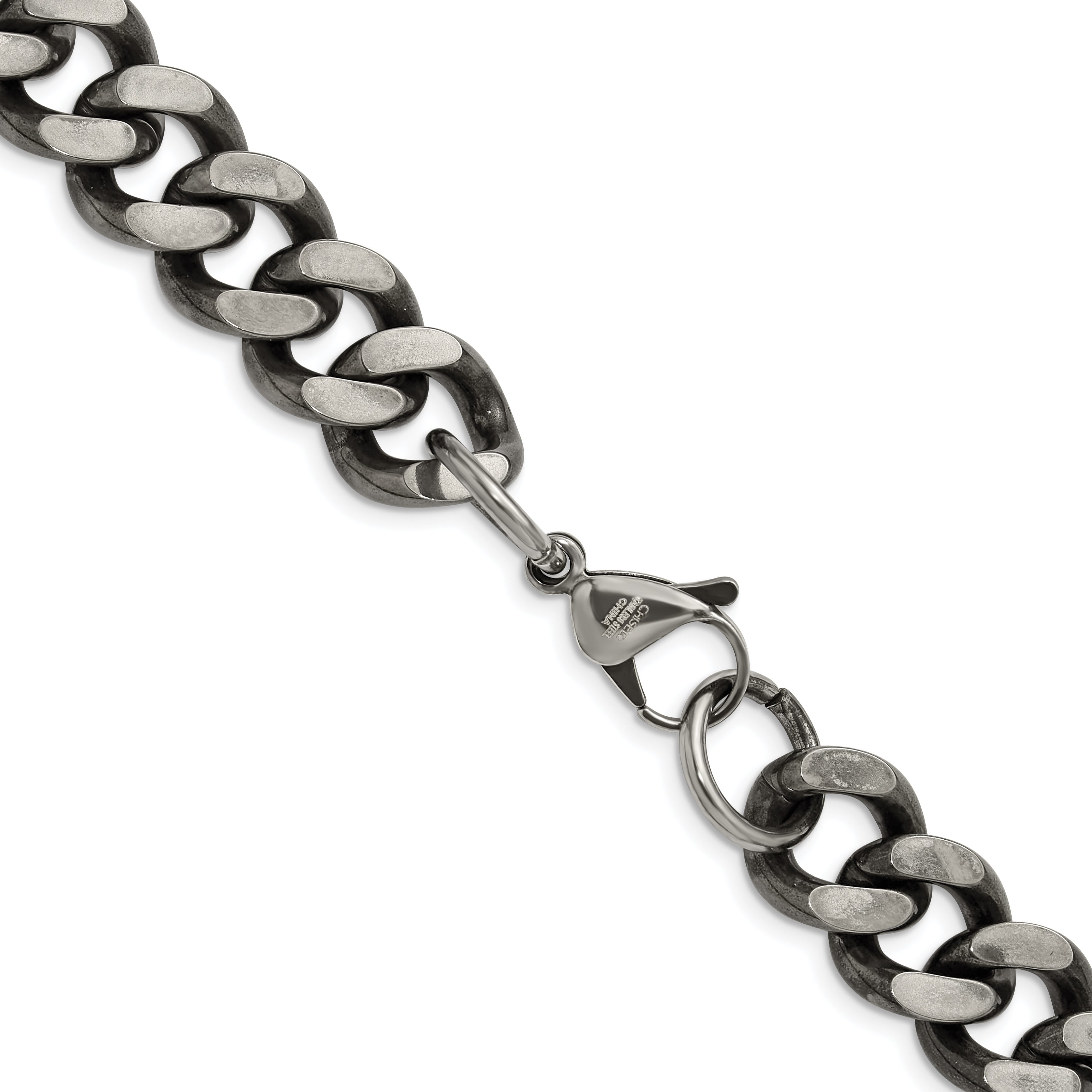 Chisel Stainless Steel Oxidized 13.75mm 24 inch Curb Chain