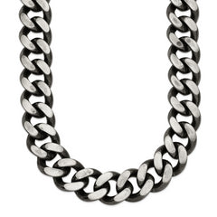 Chisel Stainless Steel Oxidized 13.75mm 24 inch Curb Chain