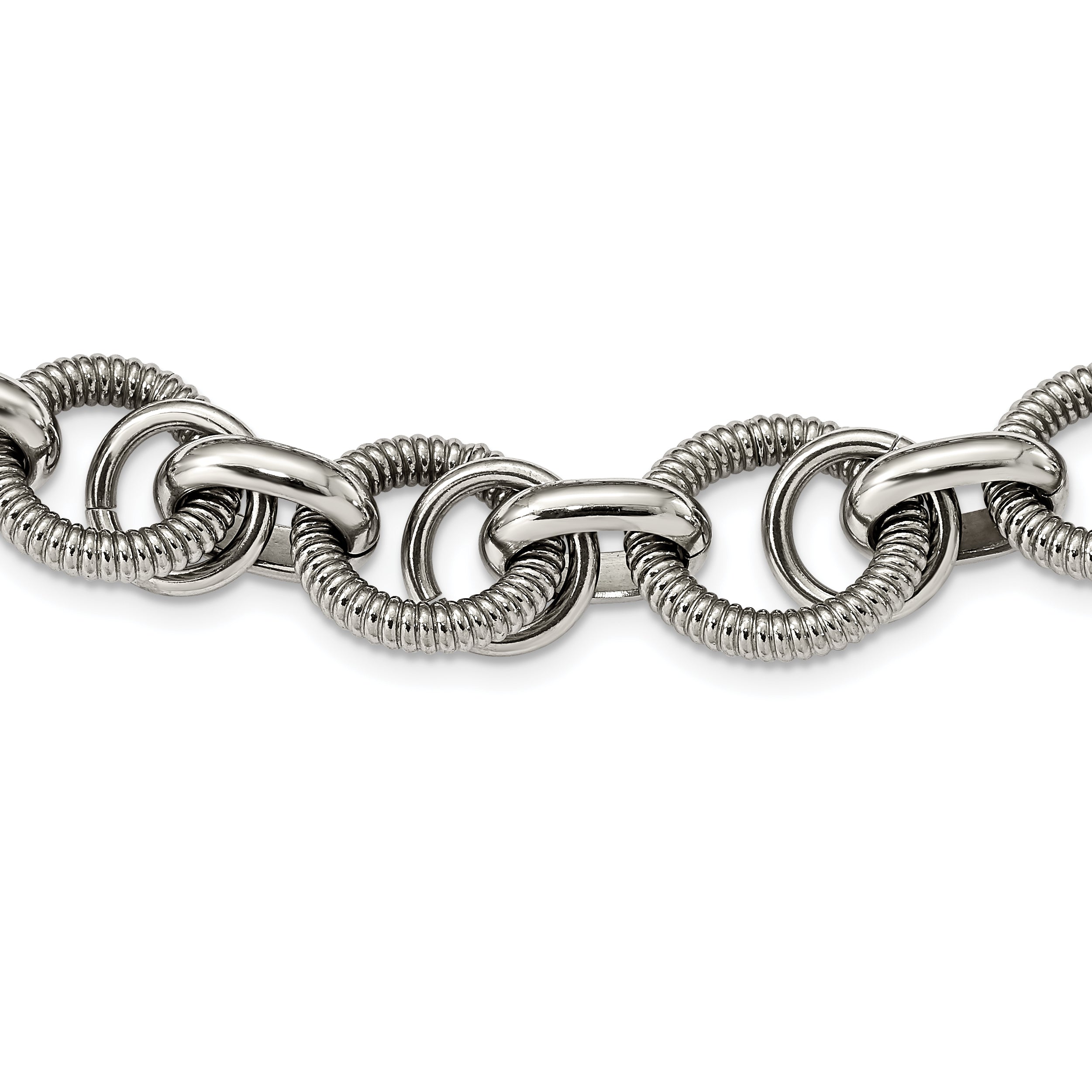 Stainless Steel Polished Fancy Link 22in Necklace