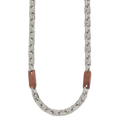 Chisel Stainless Steel Polished Brown IP-plated 24 inch Necklace