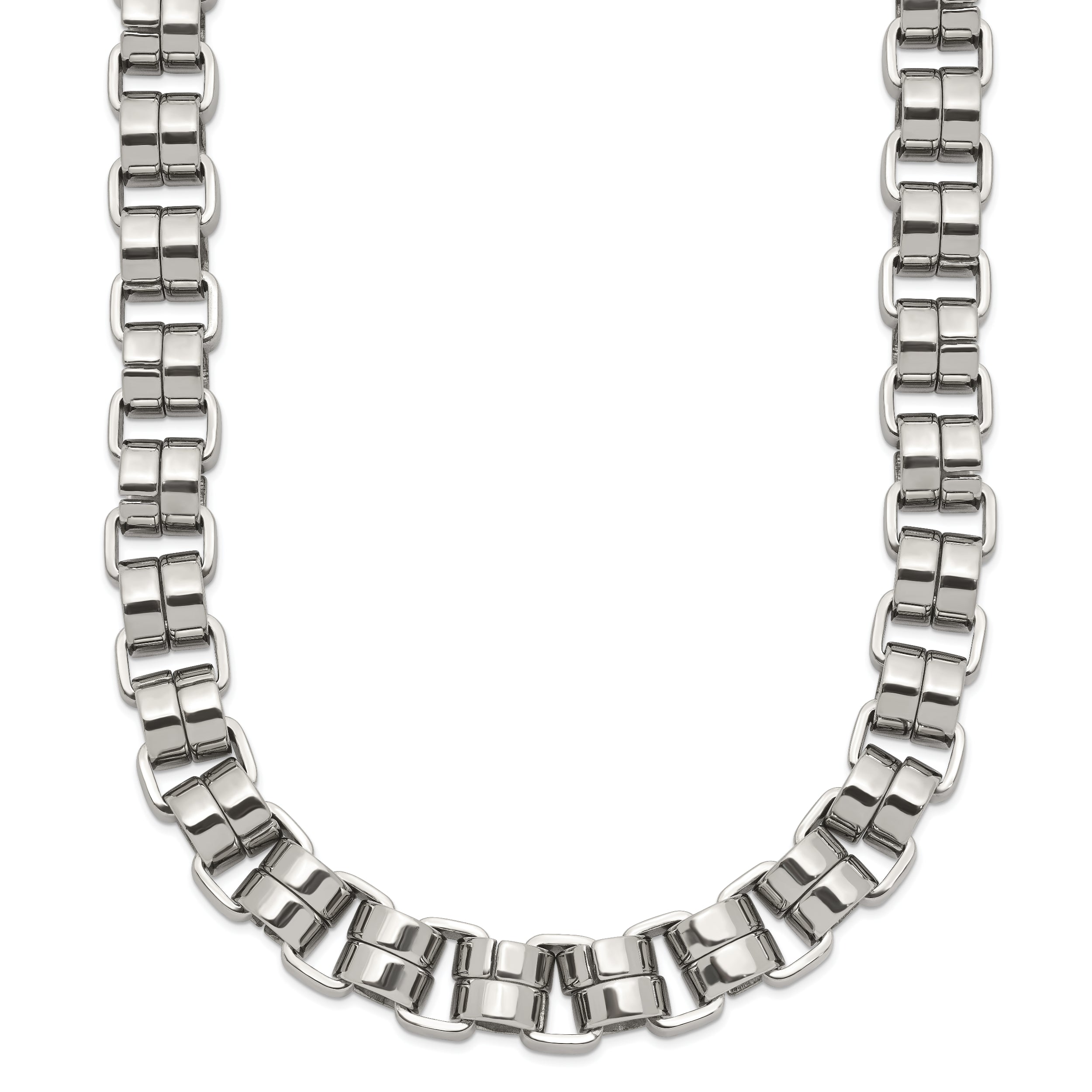 Chisel Stainless Steel Polished 24 inch Circular Link Necklace