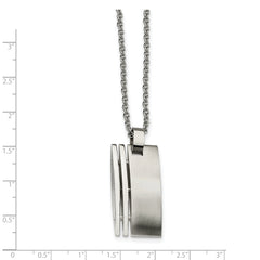 Chisel Stainless Steel Brushed Pendant on a 22 inch Cable Chain Necklace