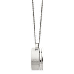 Chisel Stainless Steel Brushed Pendant on a 22 inch Cable Chain Necklace