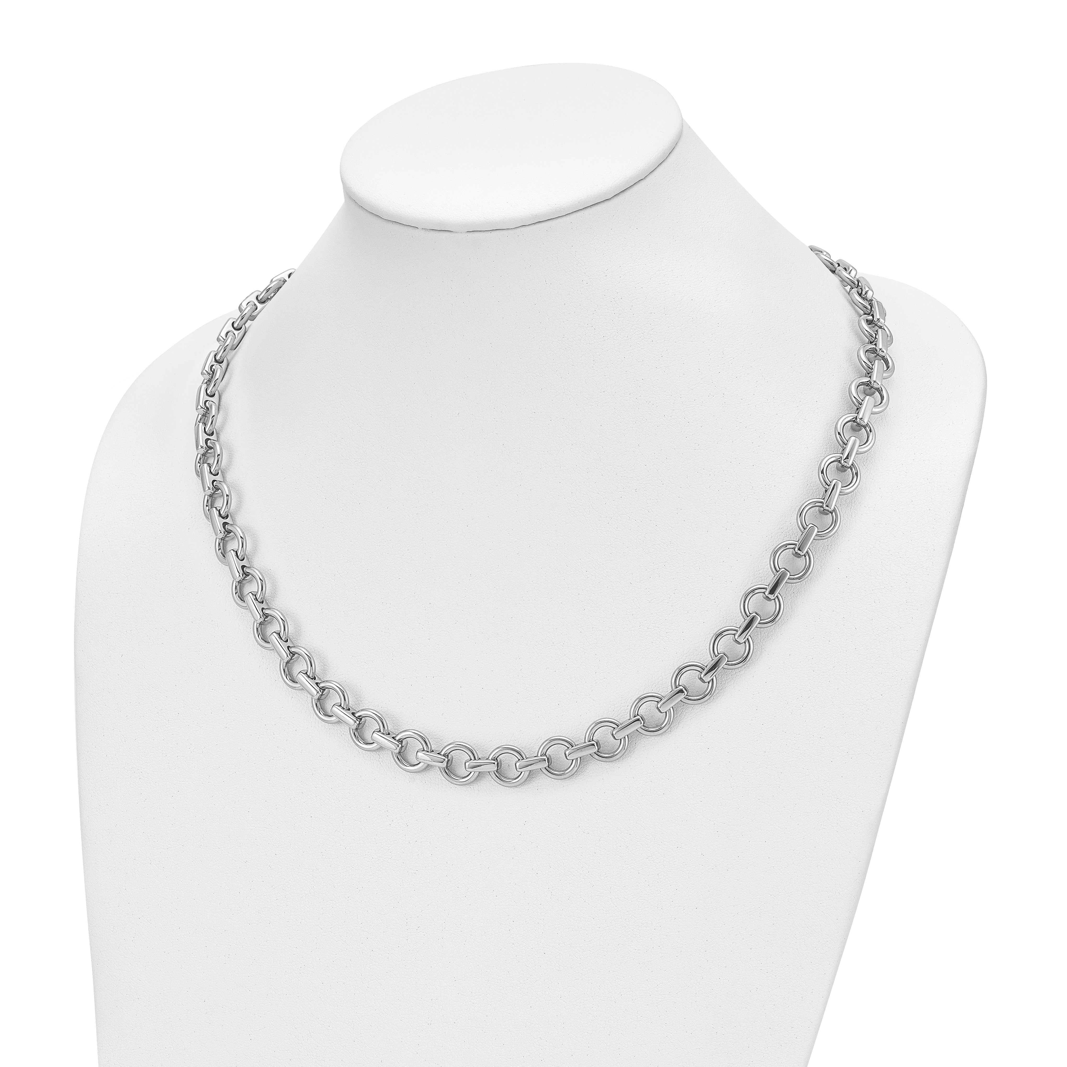 Chisel Stainless Steel Polished 20 inch Circle Link Necklace