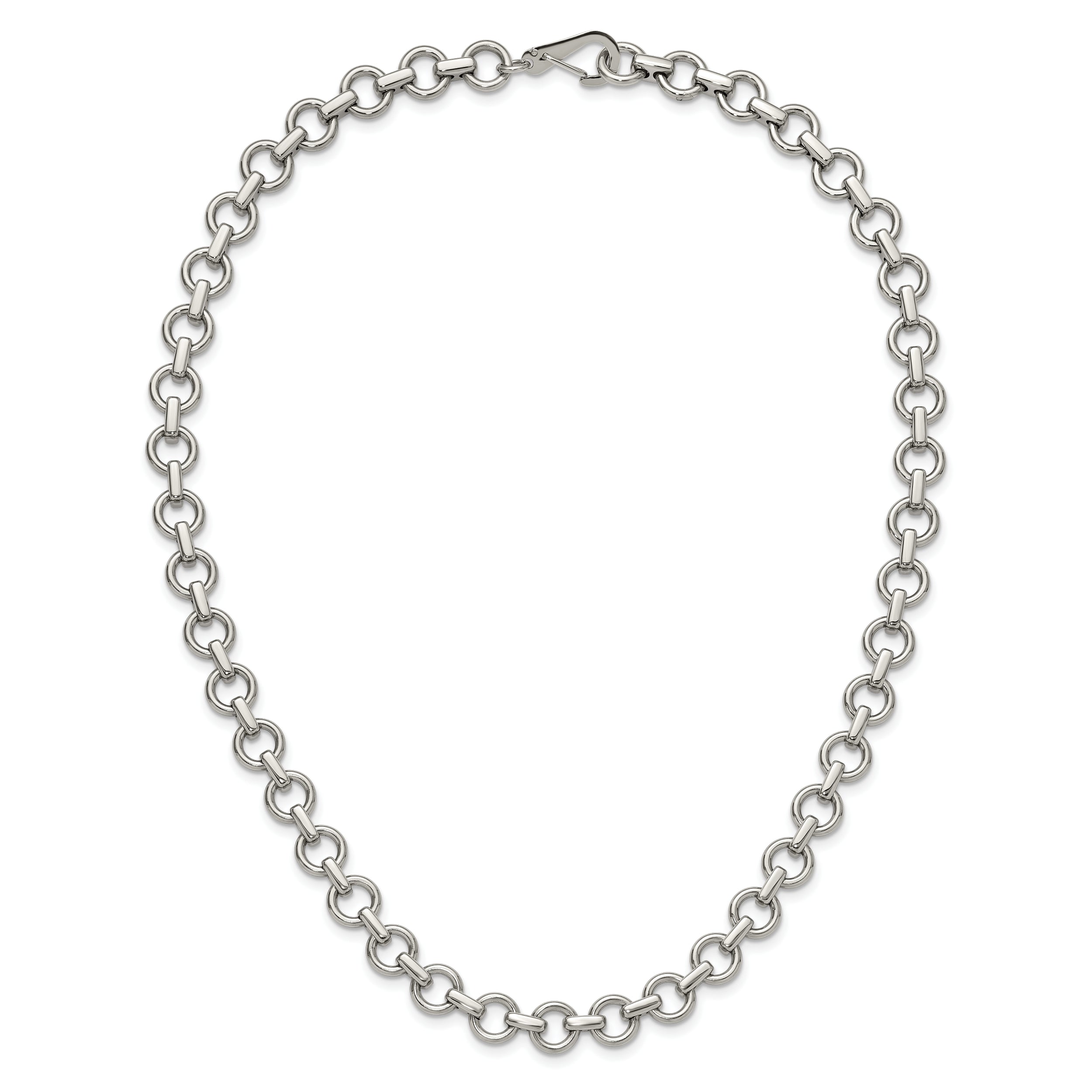 Chisel Stainless Steel Polished 20 inch Circle Link Necklace