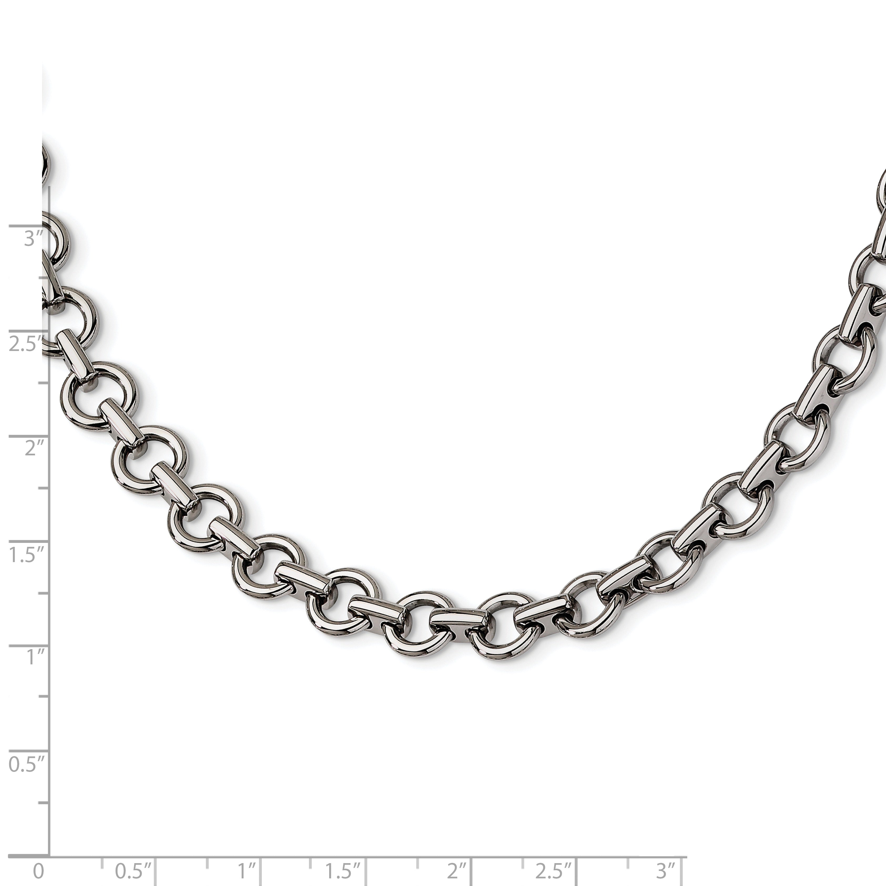 Chisel Stainless Steel Polished 20 inch Circle Link Necklace