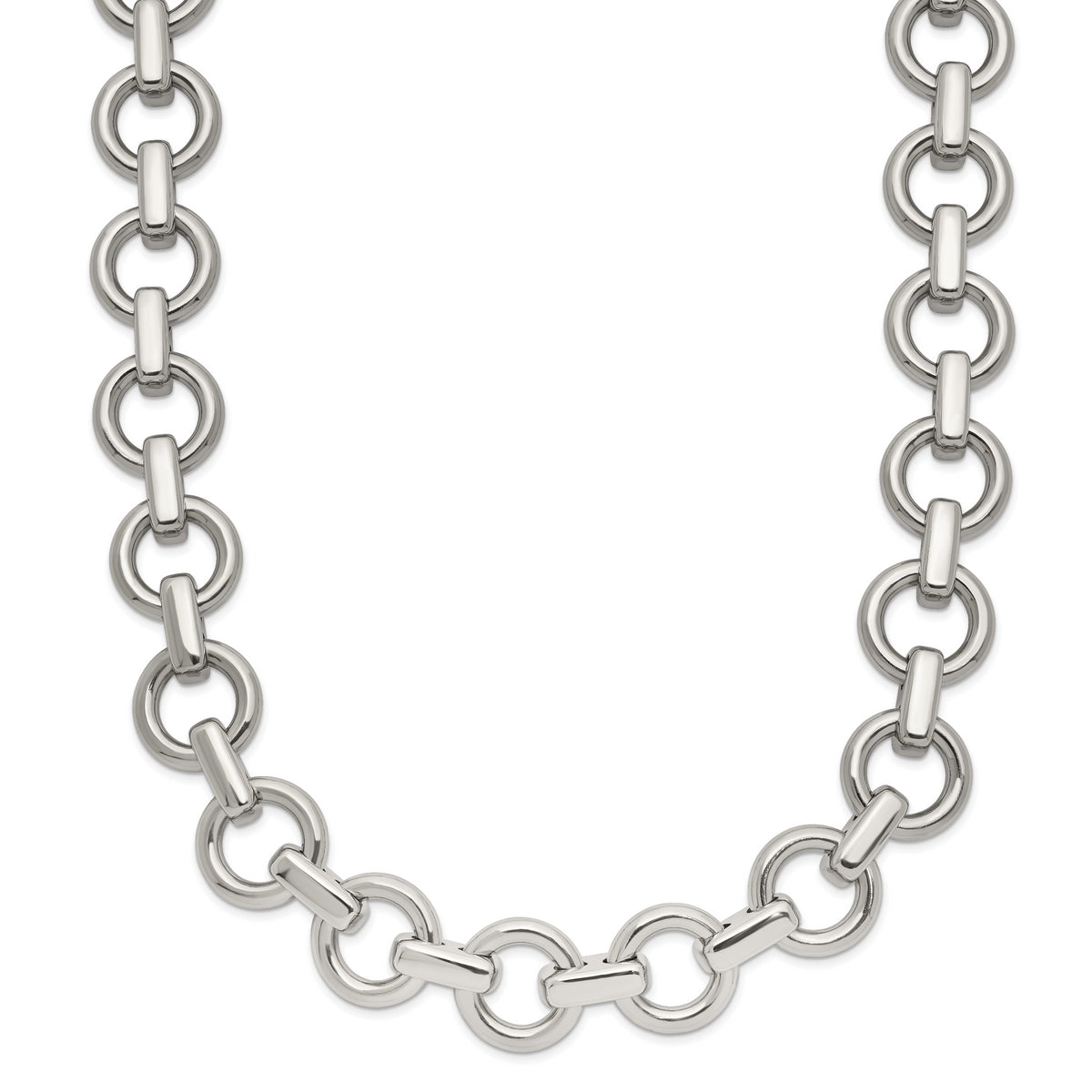 Chisel Stainless Steel Polished 20 inch Circle Link Necklace