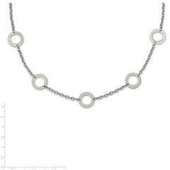 Chisel Stainless Steel Polished Circles 26 inch Necklace