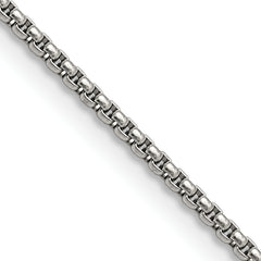 Chisel Stainless Steel Polished 2.2mm 24 inch Rounded Box Chain