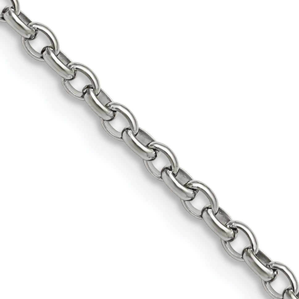 Chisel Stainless Steel Polished 3.2mm 24 inch Cable Chain