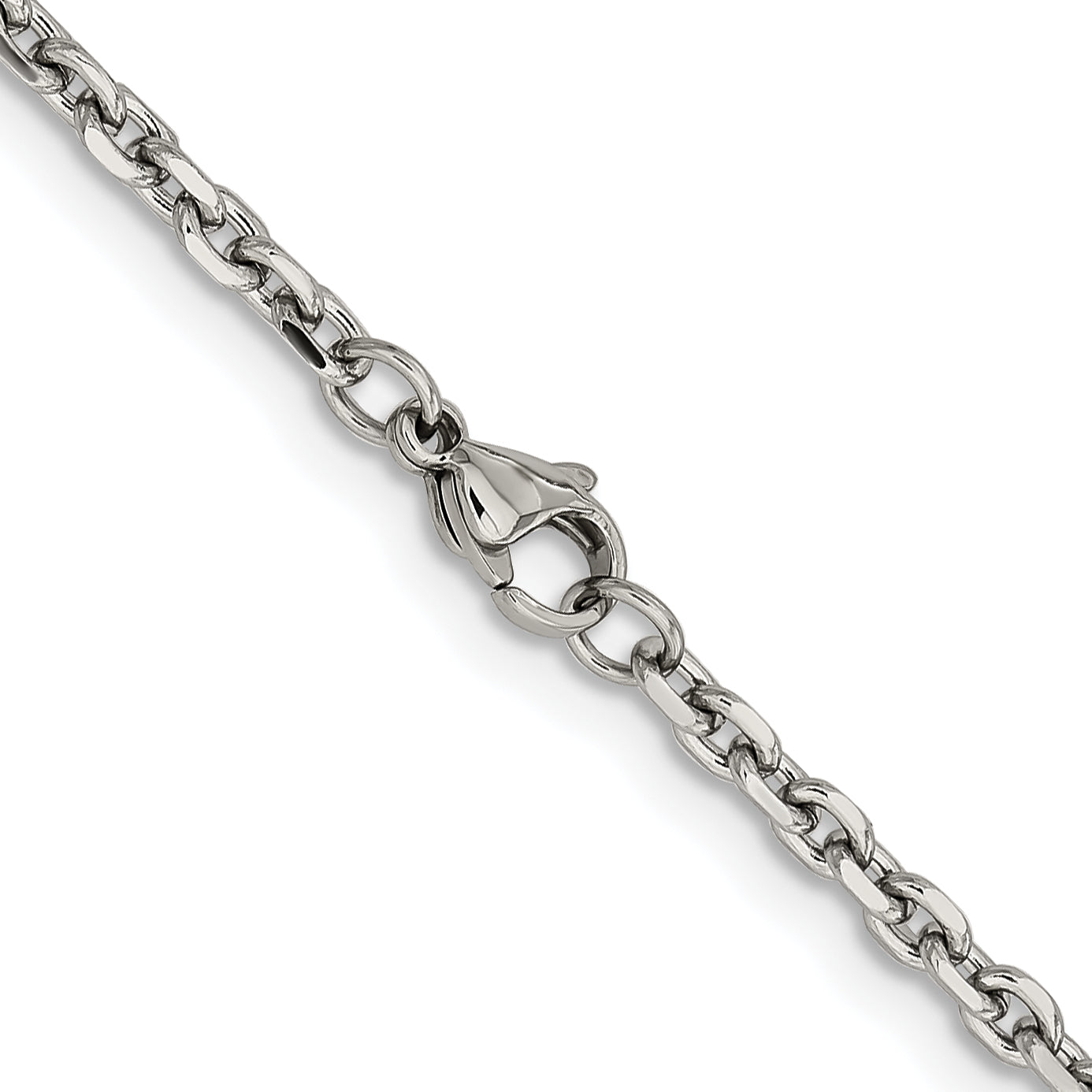 Chisel Stainless Steel Polished 3.4mm 18 inch Cable Chain