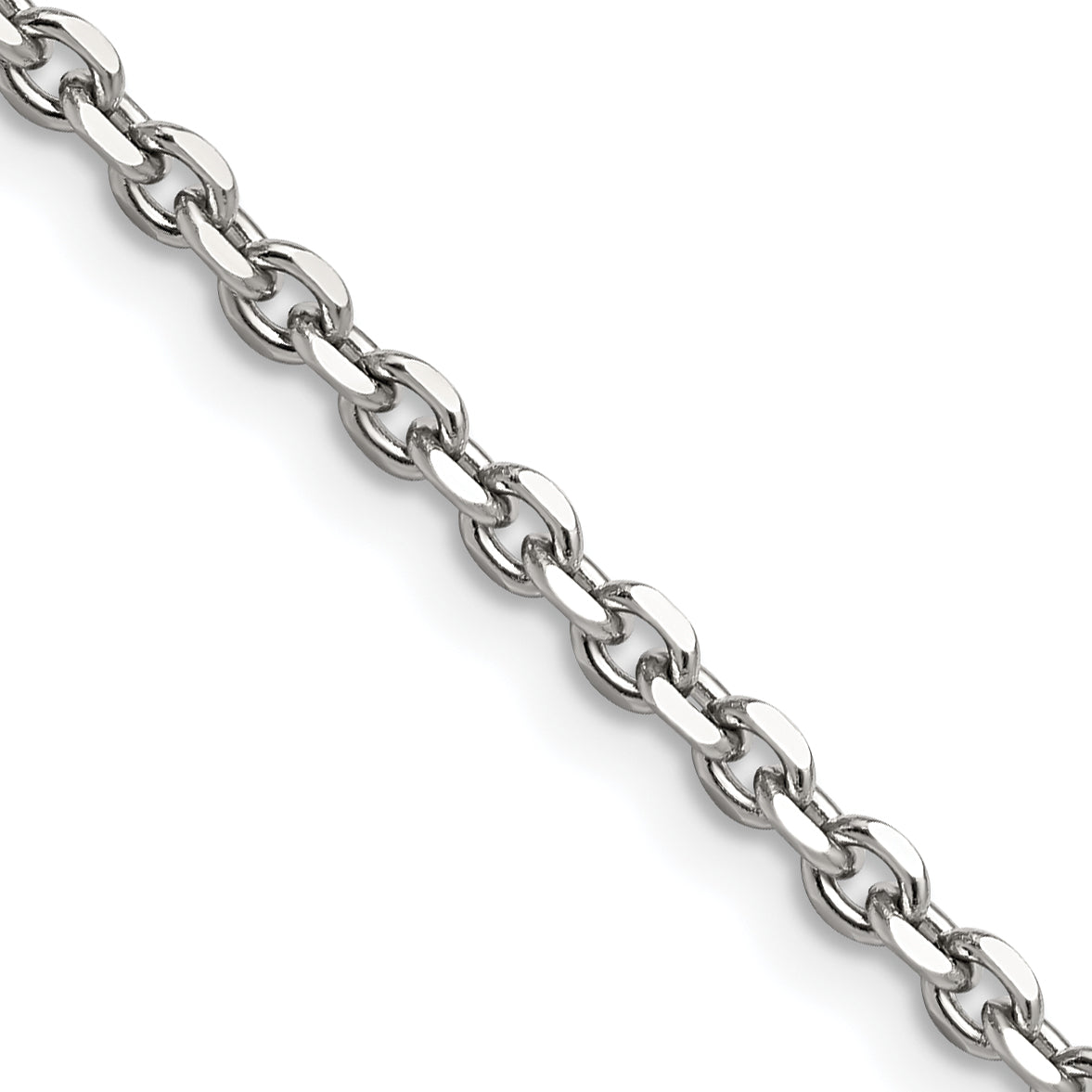 Chisel Stainless Steel Polished 3.4mm 24 inch Cable Chain