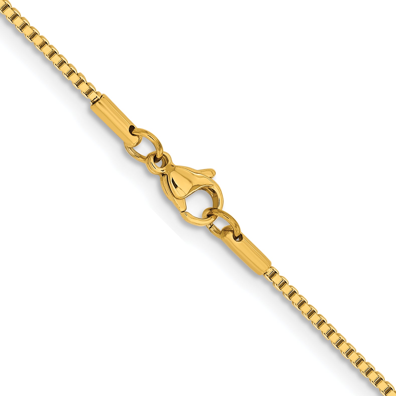 Chisel Stainless Steel Polished Yellow IP-plated 1.5mm 18 inch Box Chain