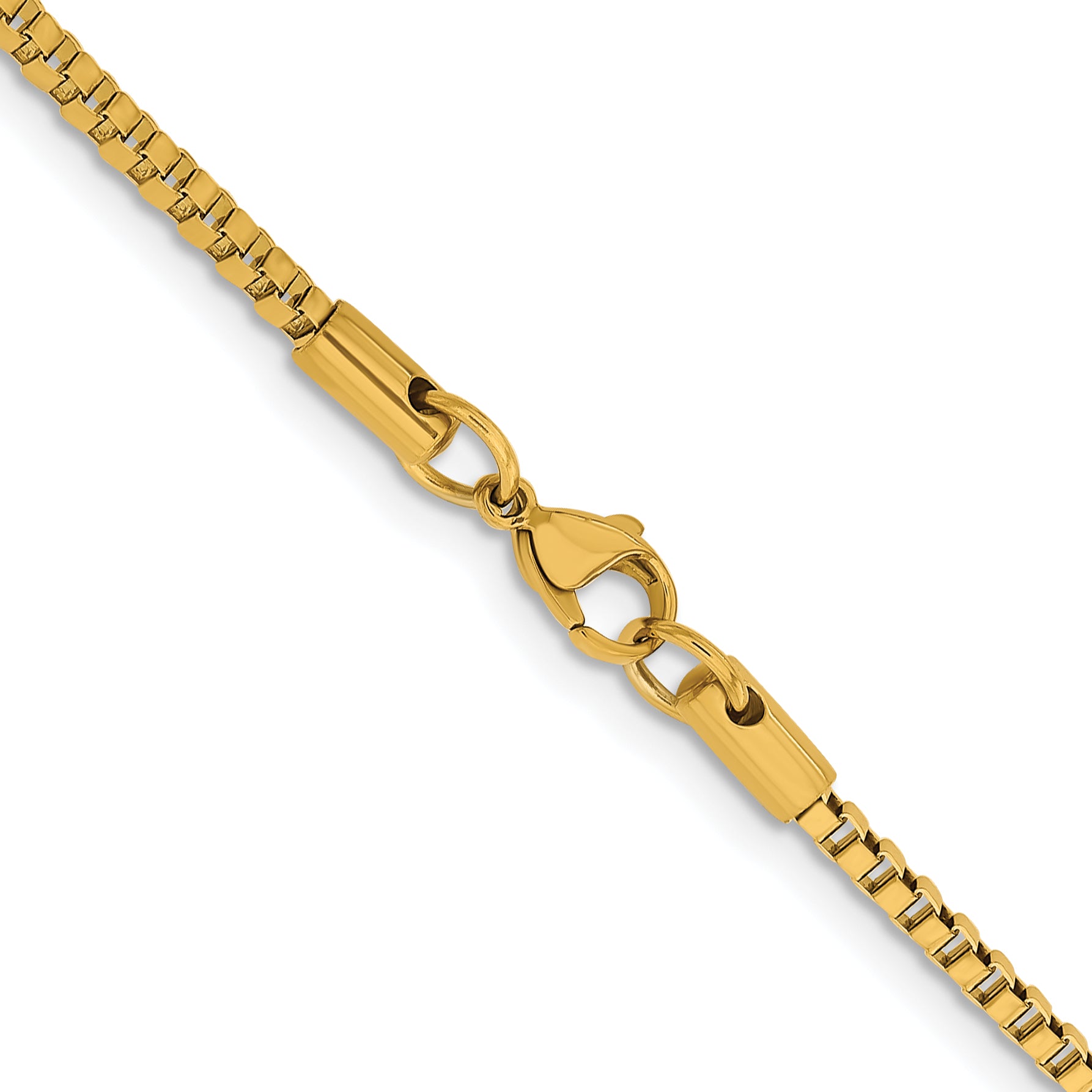 Chisel Stainless Steel Polished Yellow IP-plated 2.4mm 18 inch Box Chain