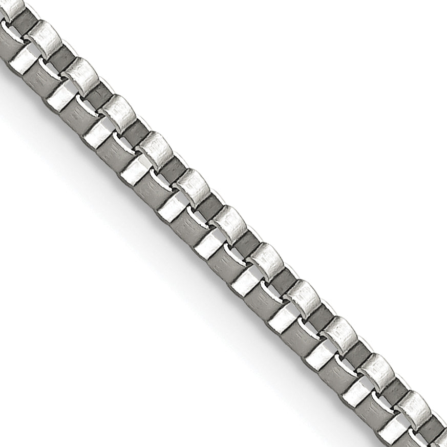 Chisel Stainless Steel Polished 2.4mm 24 inch Box Chain