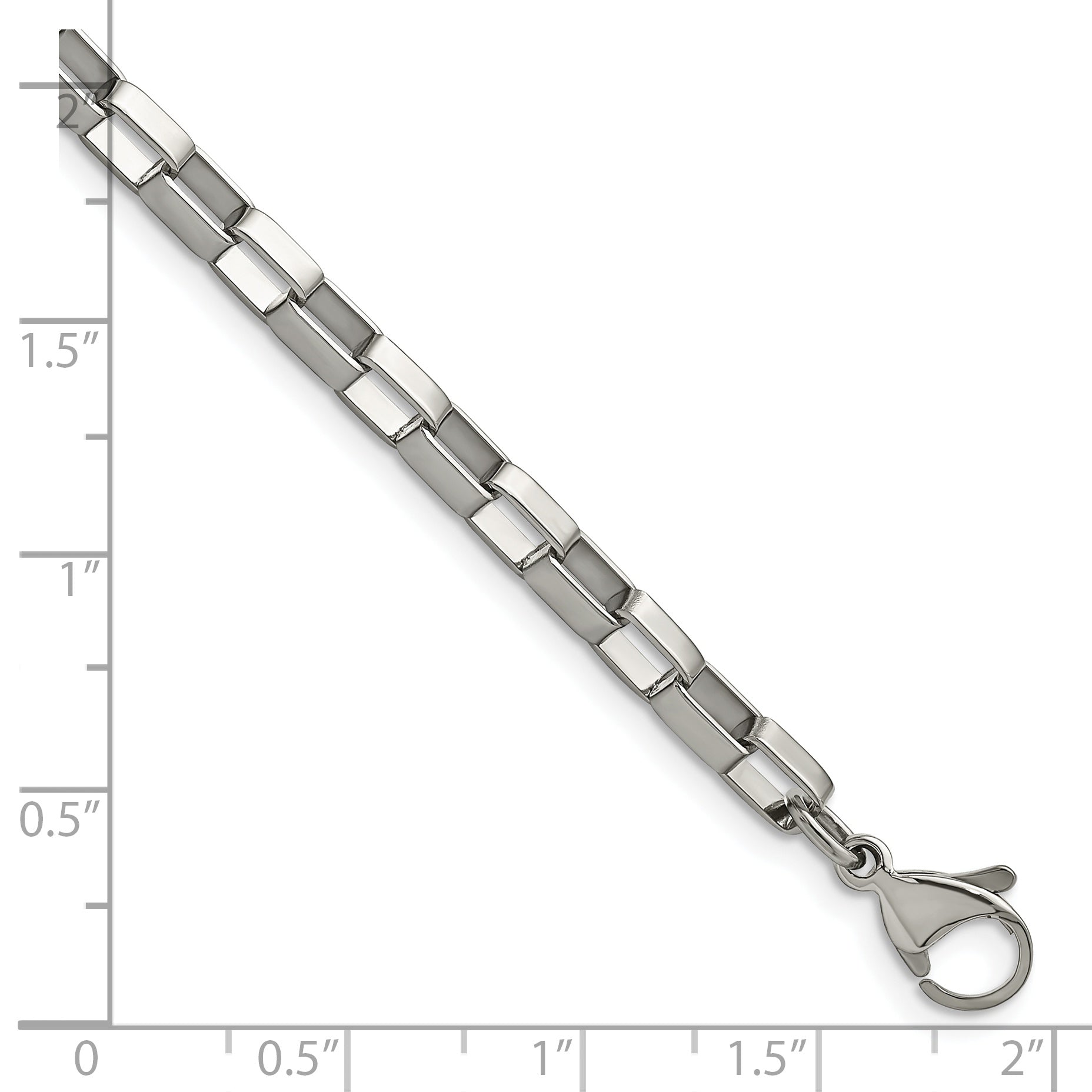 Chisel Stainless Steel Polished 4.8mm 8 inch Square Link Chain