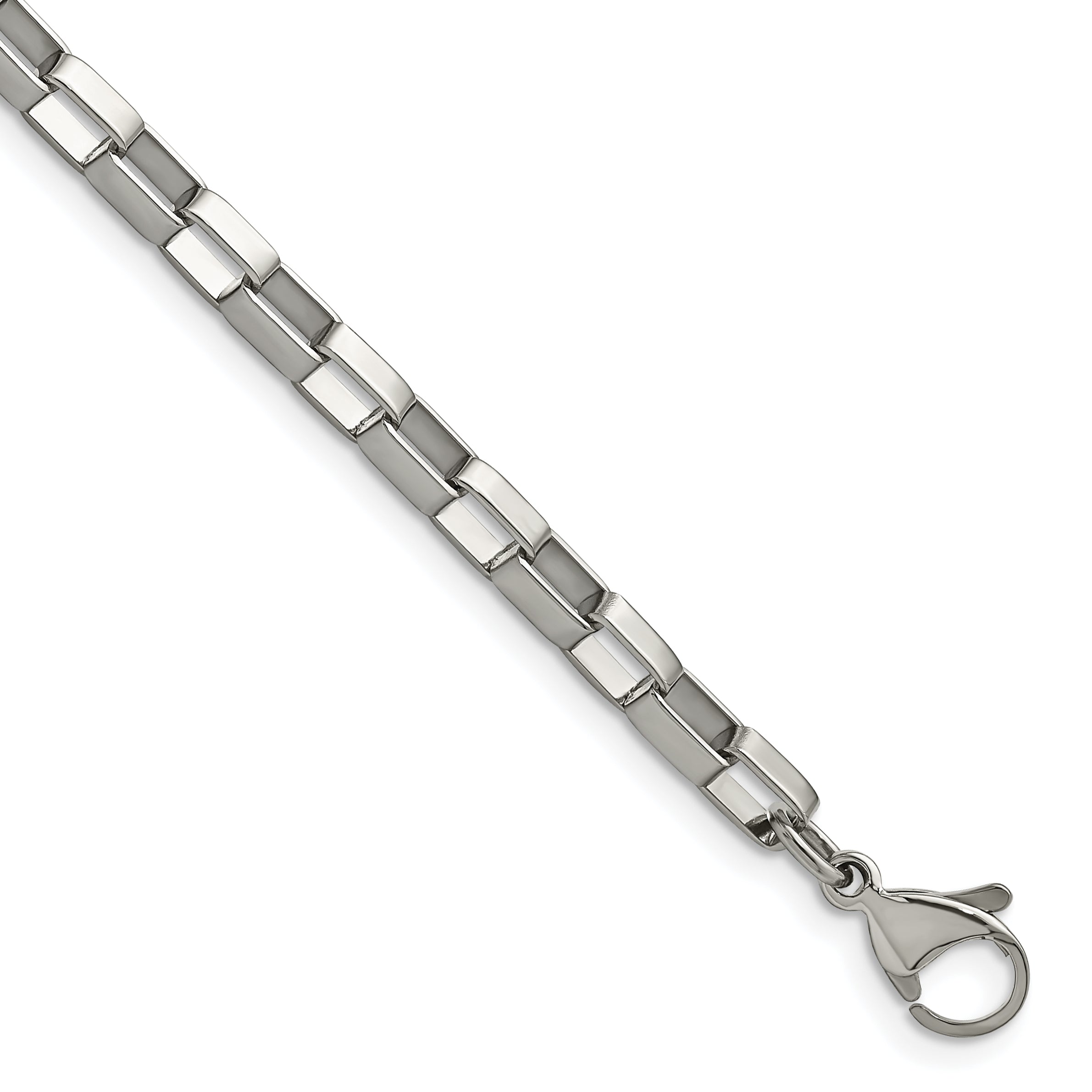 Chisel Stainless Steel Polished 4.8mm 8 inch Square Link Chain