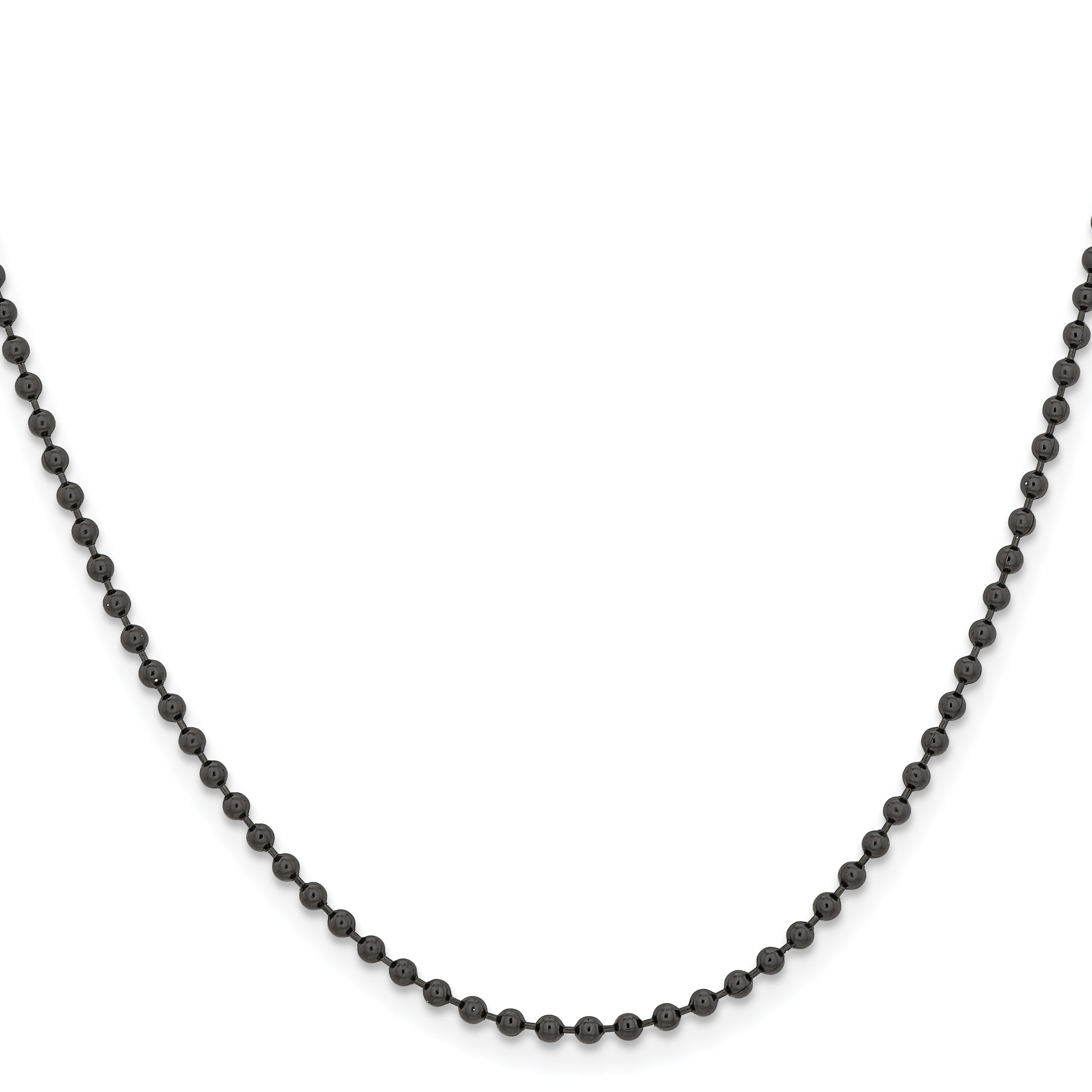 Chisel Stainless Steel Polished Black IP-plated 2.4mm 18 inch Ball Chain