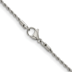 Chisel Stainless Steel Polished 2.4mm 16 inch Rope Chain