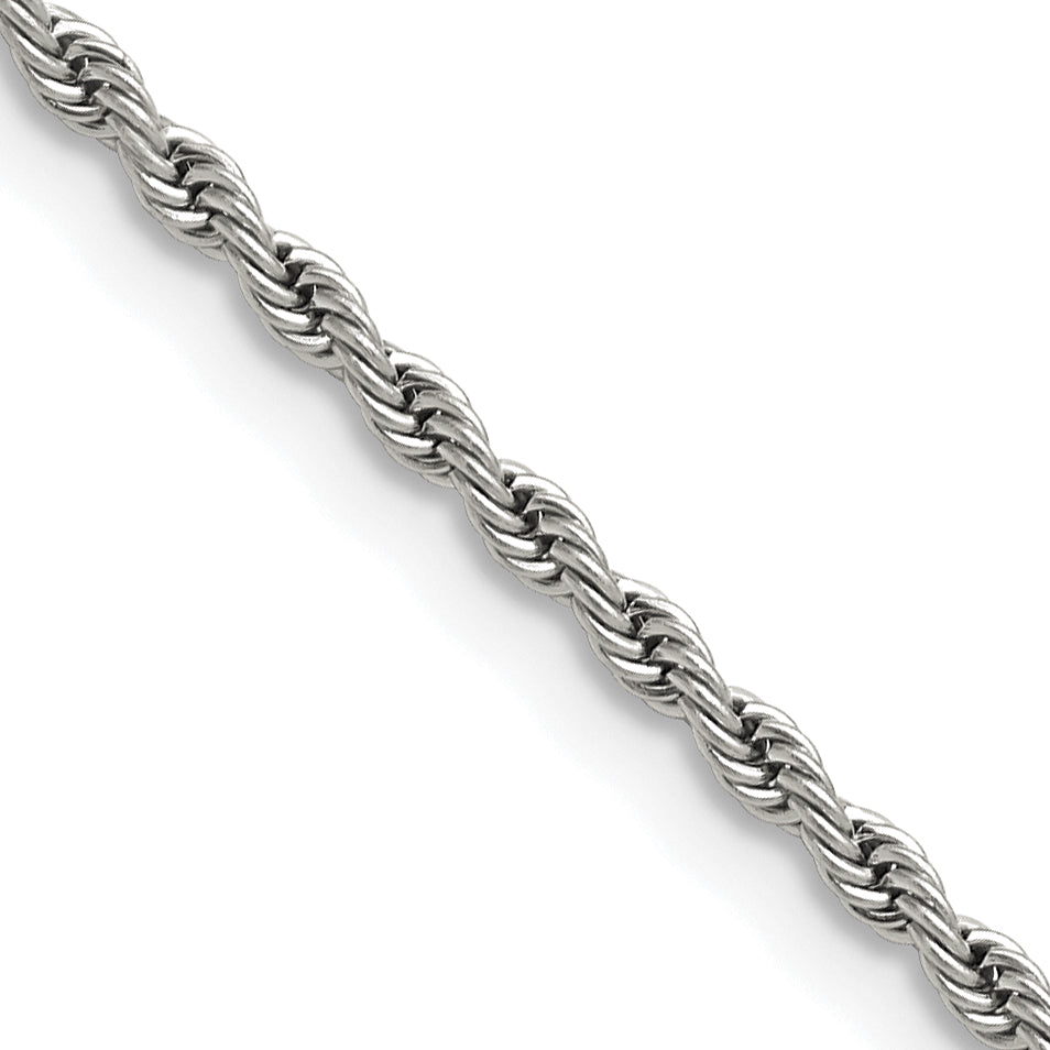 Chisel Stainless Steel Polished 2.4mm 30 inch Rope Chain