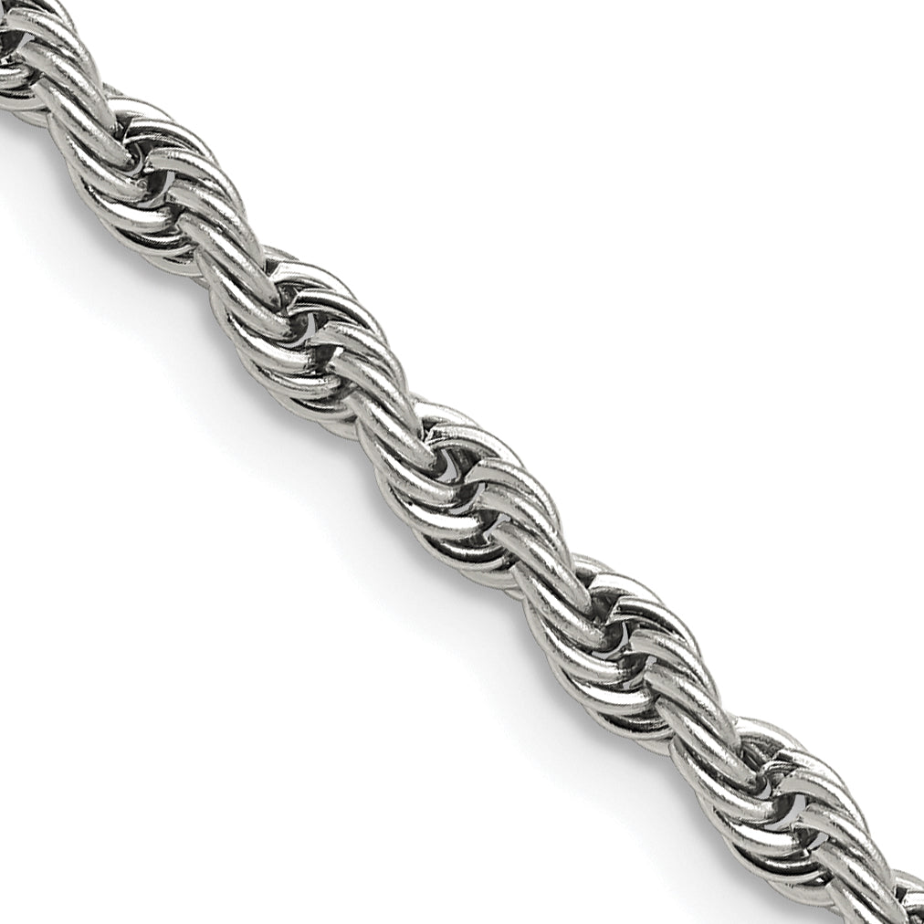 Chisel Stainless Steel Polished 4mm 30 inch Rope Chain