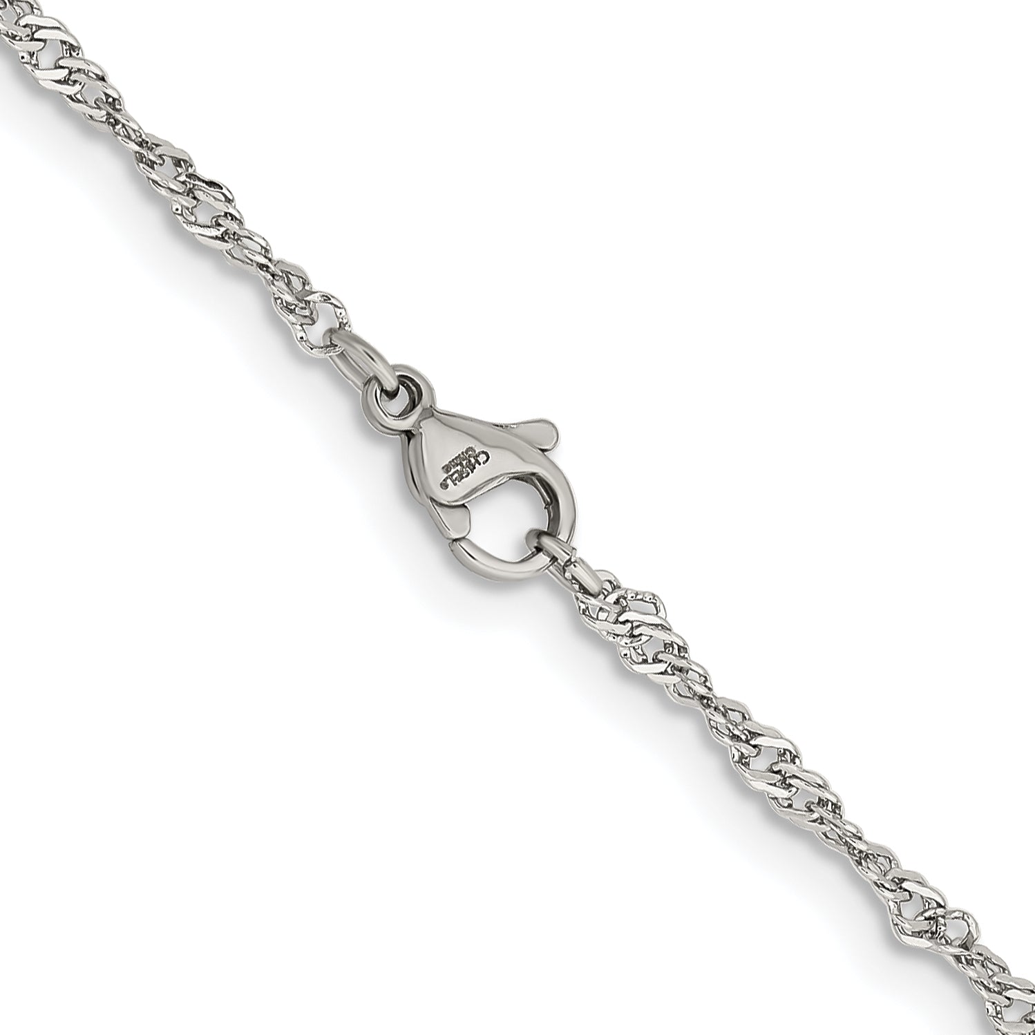 Chisel Stainless Steel Polished 2.5mm 18 inch Singapore Chain