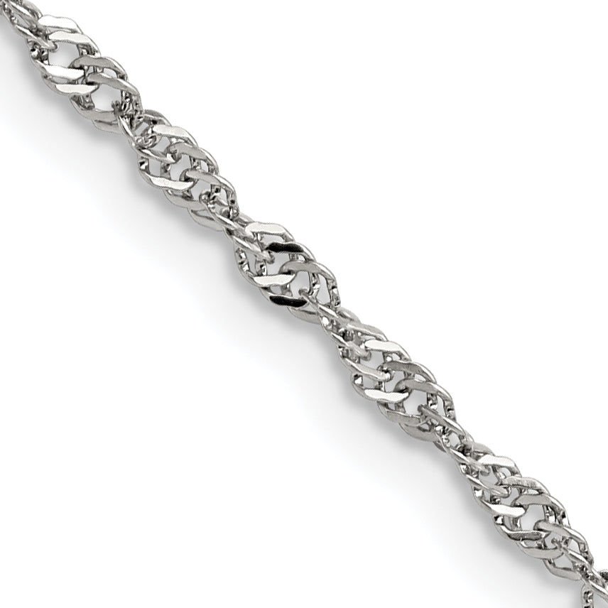 Chisel Stainless Steel Polished 2.5mm 24 inch Singapore Chain