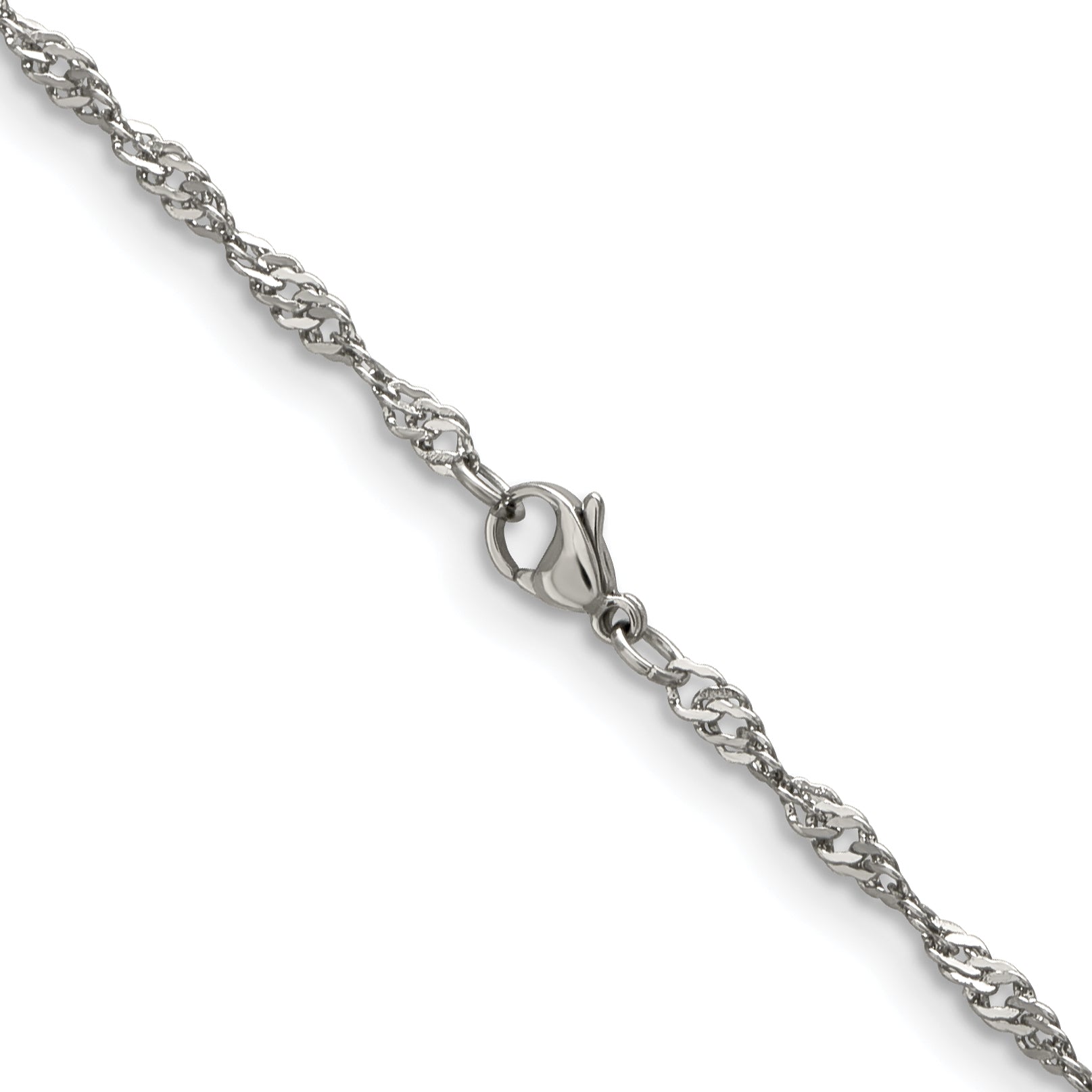 Chisel Stainless Steel Polished 3mm 18 inch Singapore Chain