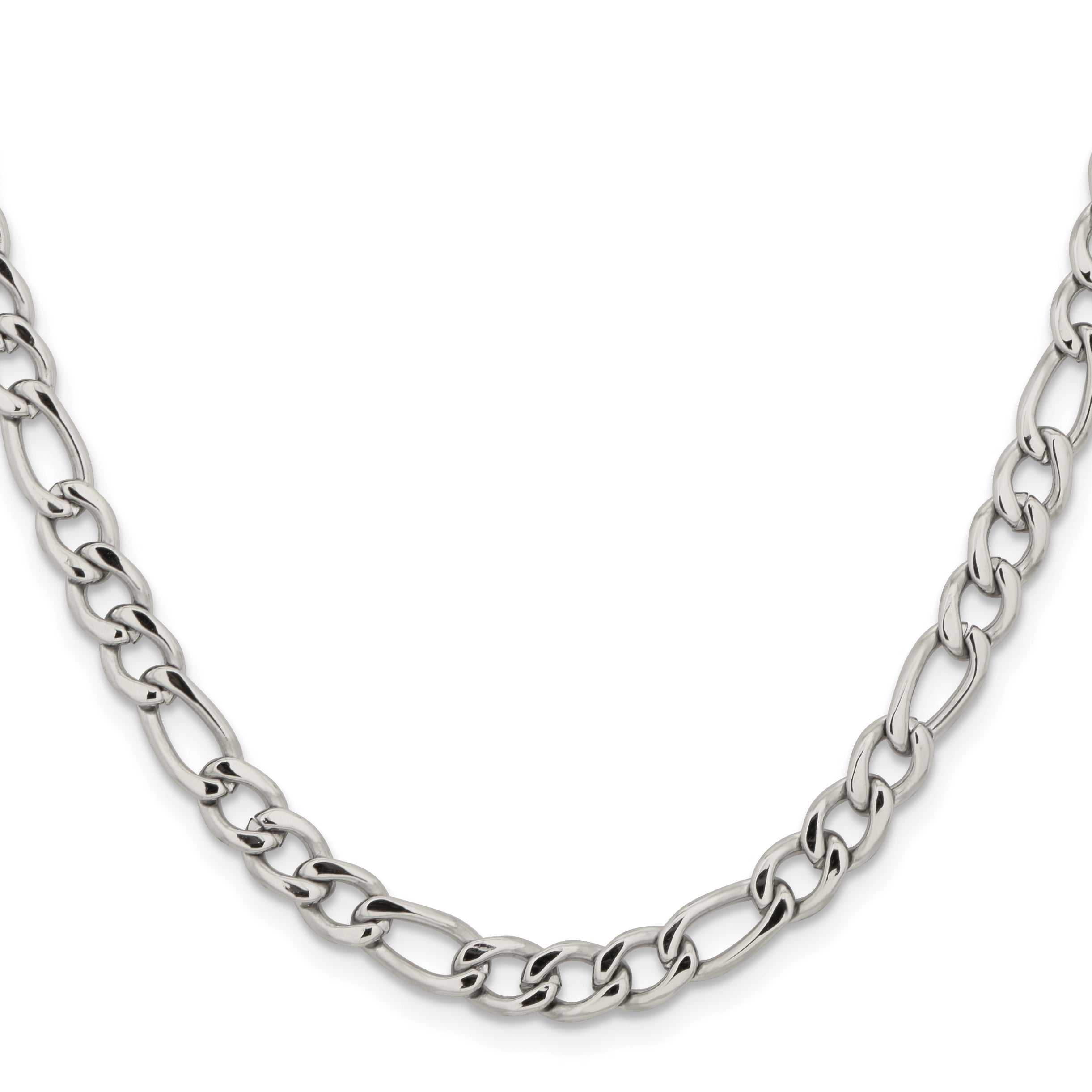 Chisel Stainless Steel Polished 5.3mm 18 inch Figaro Chain