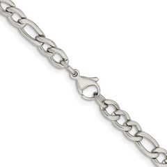 Chisel Stainless Steel Polished 5.3mm 18 inch Figaro Chain