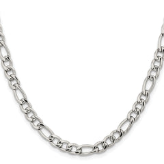 Chisel Stainless Steel Polished 6.3mm 20 inch Figaro Chain