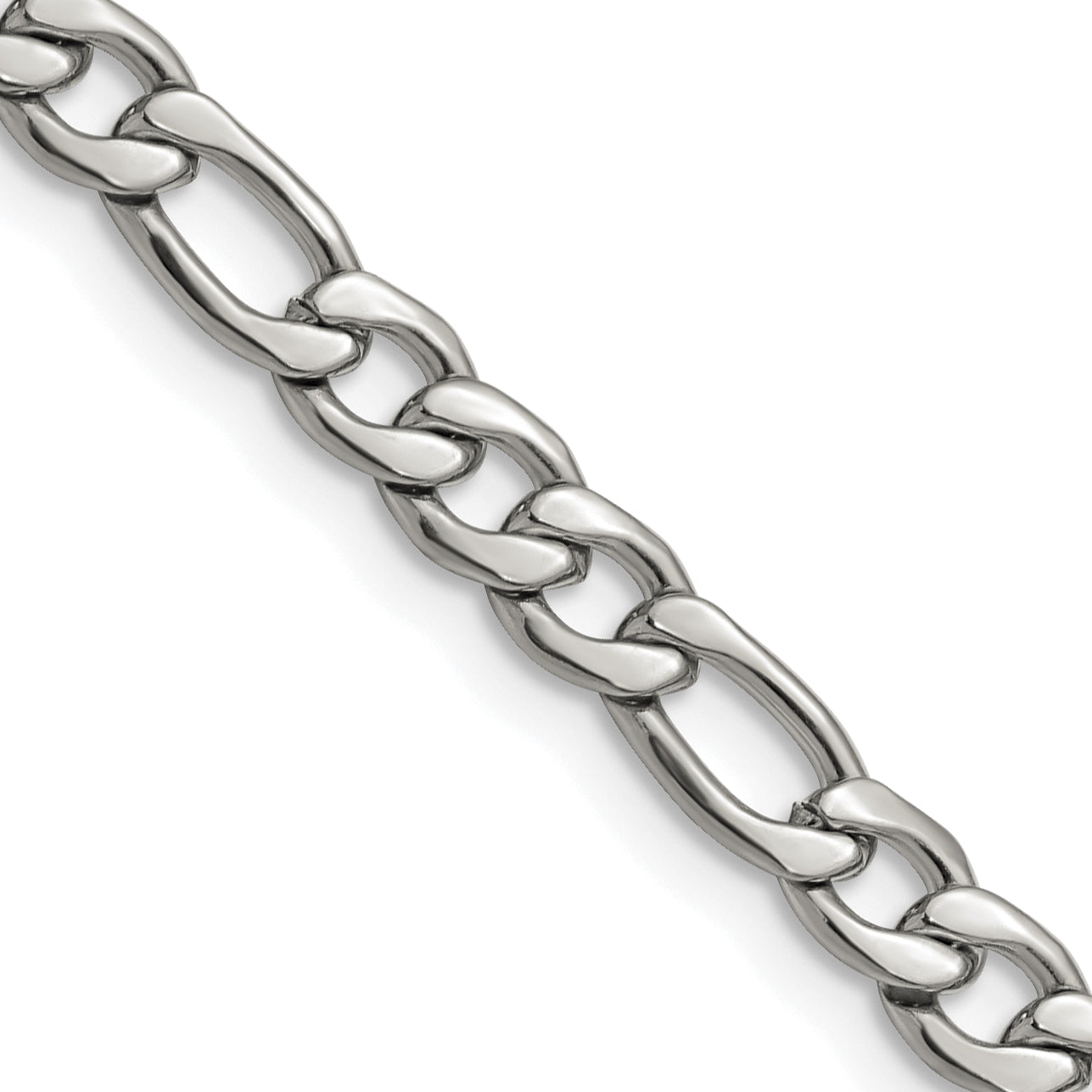 Chisel Stainless Steel Polished 6.3mm 24 inch Figaro Chain