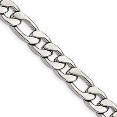 Chisel Stainless Steel Polished 8.75mm 24 inch Figaro Chain