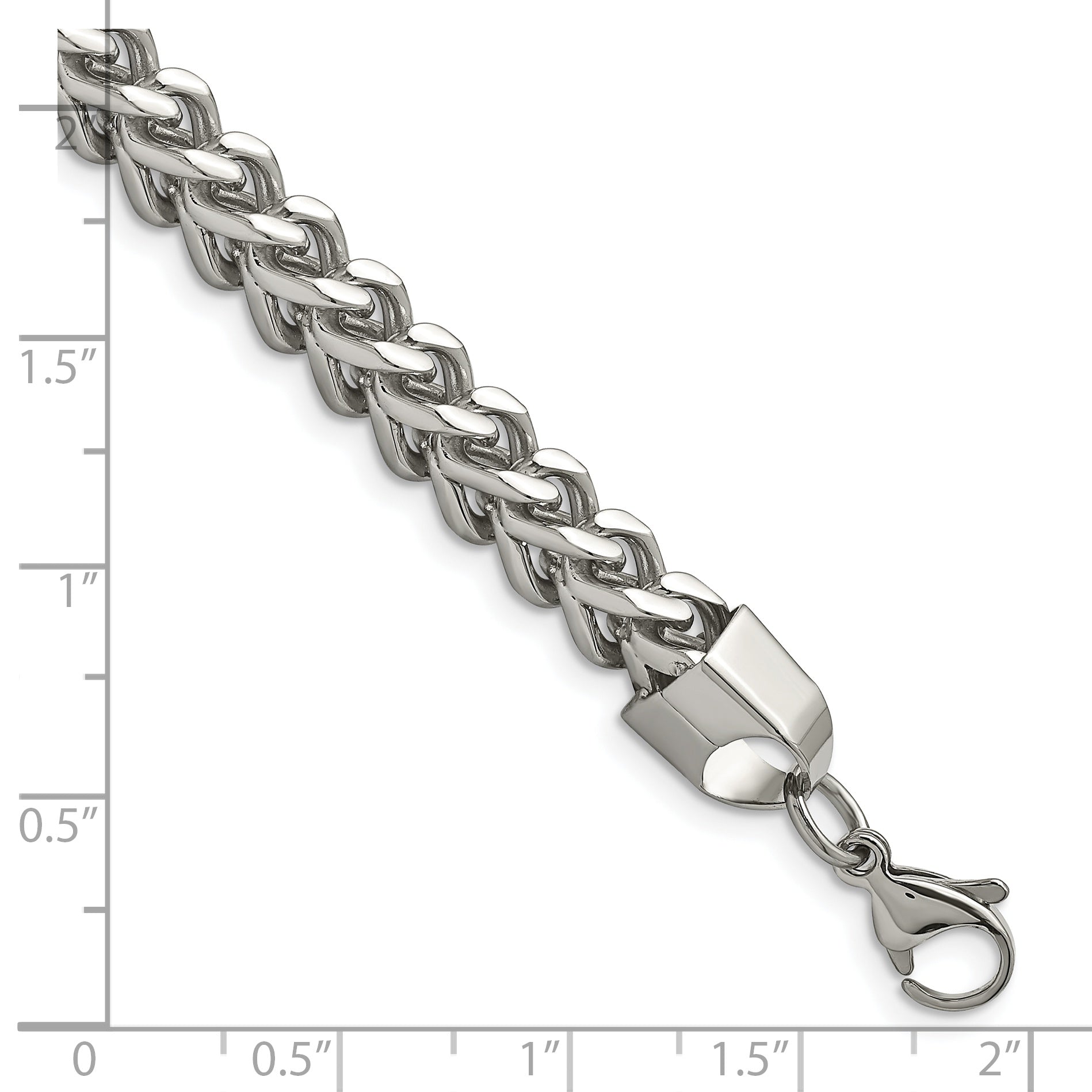 Chisel Stainless Steel Polished 6.75mm 9 inch Franco Chain