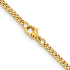 Chisel Stainless Steel Polished Yellow IP-plated 3mm 18 inch Curb Chain