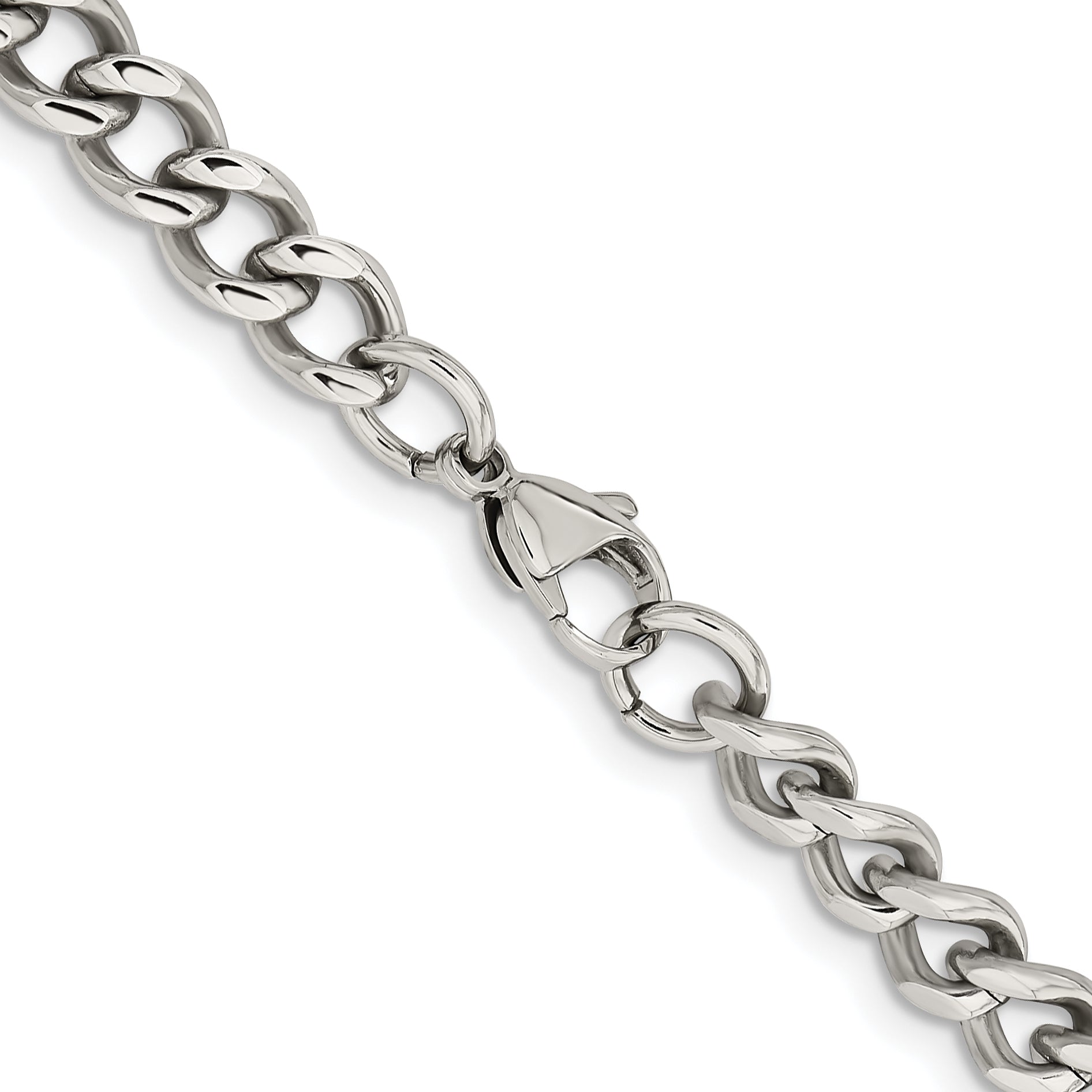 Chisel Stainless Steel Polished 7.5mm 20 inch Curb Chain